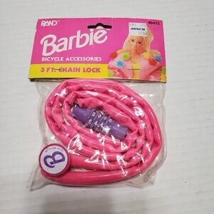Vintage 1991 Rand Pink Barbie Bicycle 3‎ ft Chain Lock